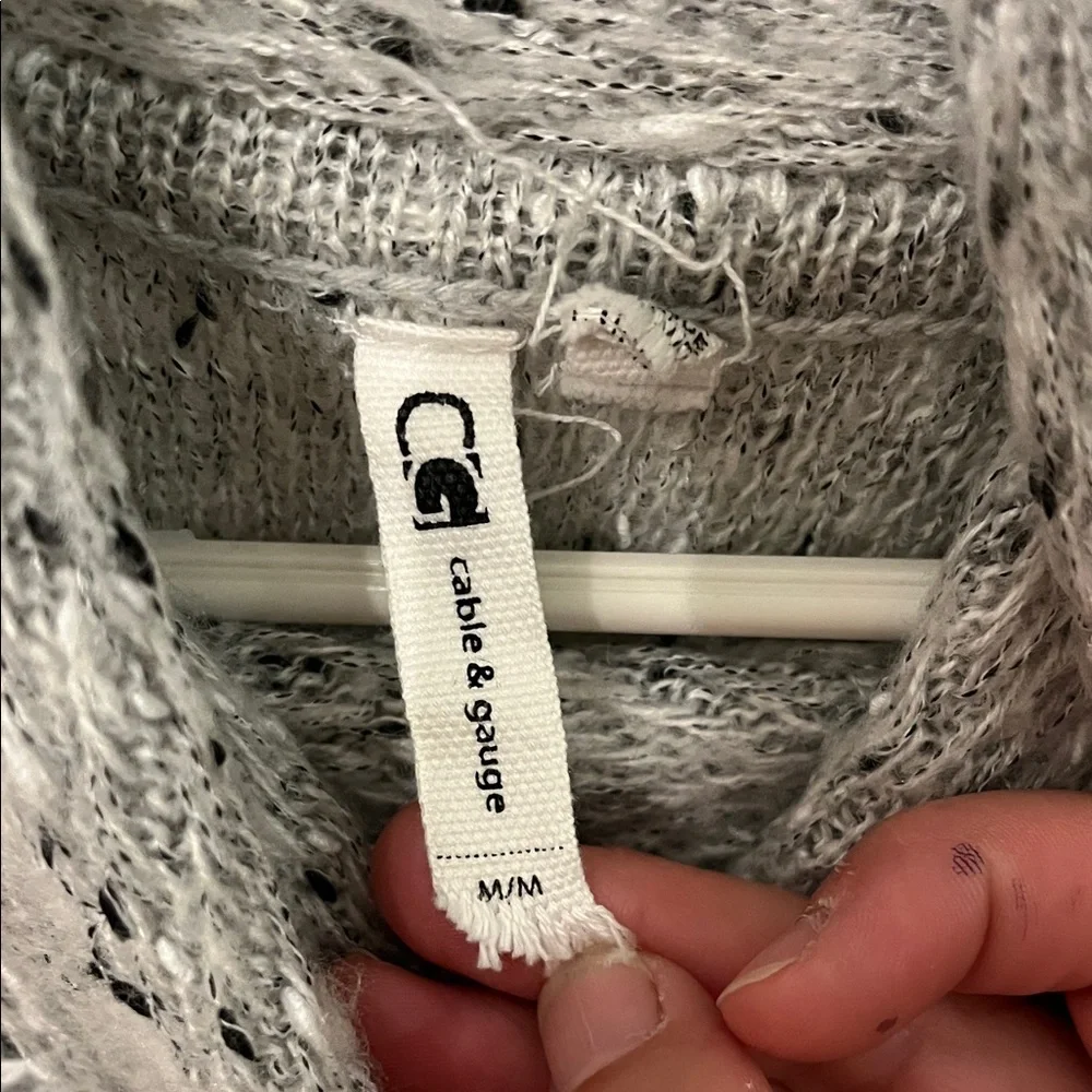 Cable & Gauge Heathered Cowl Neck Sweater